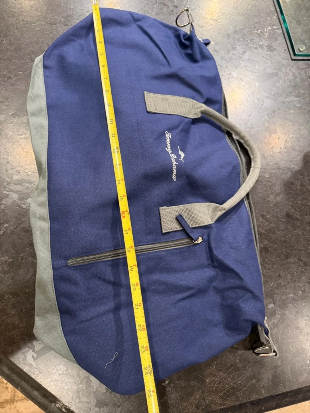 Tommy Bahama Navy and Gray Travel Duffel